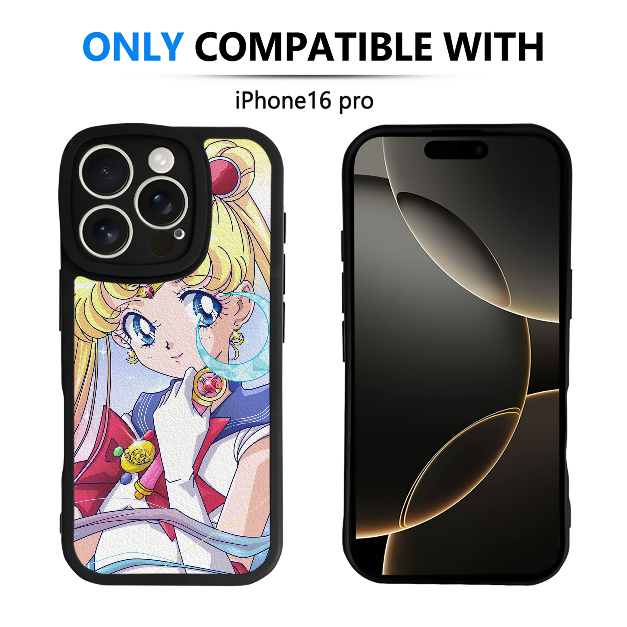 （画像用） 美少女戦士セーラームーン Sailor Moon 【iPhone 16シリーズ対応】シリコンスマホケース（レザー調） 材質：シリコン